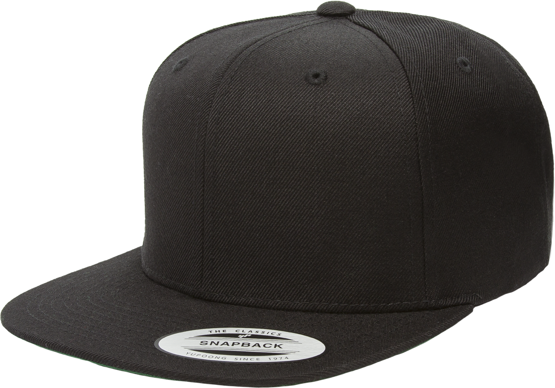 6089M-BLACK_FRONTLEFT_STICKER-1 YP CLASSICS® PREMIUM SNAPBACK CAP - Image 1