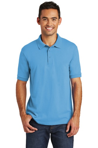 5724-AquaticBlue-1-KP55AquaticBlueModelFront2-337W PORT & COMPANY® CORE BLEND JERSEY KNIT POLO - Image 1