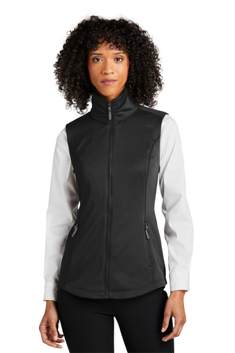 11116-DeepBlack-1-L906DeepBlackModelFront1-337W PORT AUTHORITY® LADIES COLLECTIVE SMOOTH FLEECE VEST - Image 1
