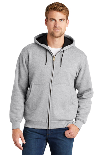 2256-AthlHthr-1-CS620AthlHthrModelFront1-337W CORNERSTONE® - HEAVYWEIGHT FULL-ZIP HOODED SWEATSHIRT WITH THERMAL LINING - Image 1