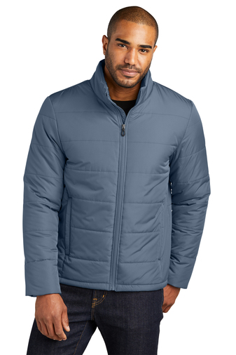 23105-DuskBlue-0-J852DuskBlueFrontModel1-337W PORT AUTHORITY® PUFFER JACKET - Image 1