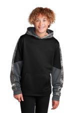 SPORT-TEK® YOUTH SPORT-WICK® MINERAL FREEZE FLEECE COLORBLOCK HOODED PULLOVER