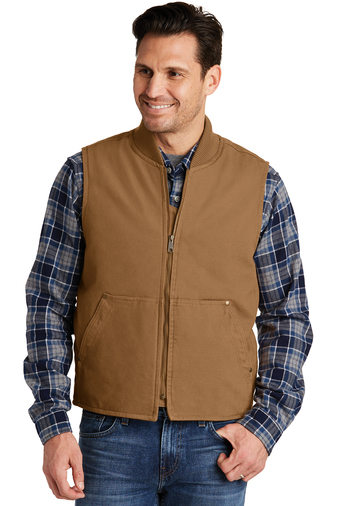 8392-DuckBrown-1-CSV40DuckBrownModelFront-337W CORNERSTONE® WASHED DUCK CLOTH VEST - Image 1