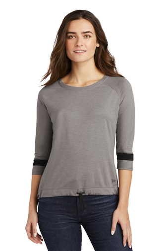 10866-ShGyBlkSd-1-LNEA136ShGyBlkSdModelFront-337W-min New Era ® Ladies Tri-Blend 3/4-Sleeve Tee - Image 1