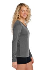 SPORT-TEK® LADIES LONG SLEEVE POSICHARGE® COMPETITOR™ V-NECK TEE - Image 3