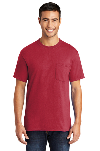 5779-Red-1-PC55PTRedModelFront2-337W PORT & COMPANY® TALL CORE BLEND POCKET TEE - Image 1