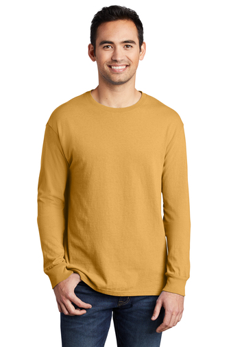 7839-Dijon-1-PC099LSDijonModelFront1-337W PORT & COMPANY® BEACH WASH® GARMENT-DYED LONG SLEEVE TEE - Image 1