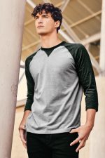 NEW ERA® SUEDED COTTON BLEND 3/4-SLEEVE BASEBALL RAGLAN TEE - Image 4