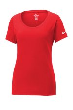 NIKE LADIES DRI-FIT COTTON/POLY SCOOP NECK TEE - Image 4