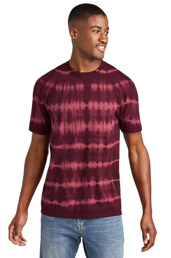 31781-MerltBurg-0-PC142MerltBurgModelFront-337W PORT & COMPANY ® ALLOVER STRIPE TIE-DYE TEE - Image 1