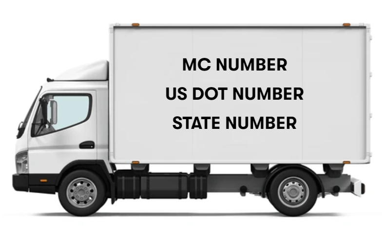delivery-van-isolated - Copy USDOT NUMBER STICKER / DECAL 12X2 FROM $7.50 EACH - FREE SHIPPING - Image 1
